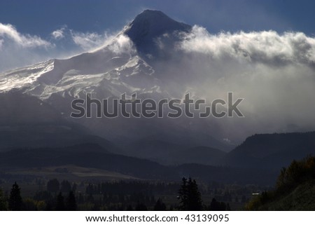 Foggy mists above Mt. Hood, from Parkfale, Oregon