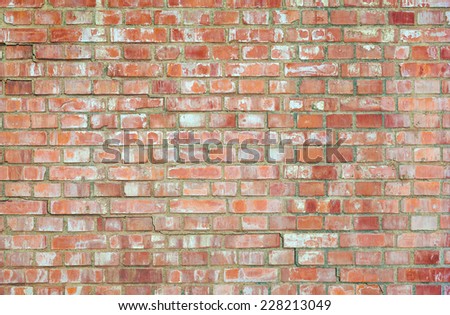 Background of Antique Brick Wall, Old and Weathered. Built in The Early Twenty Century.