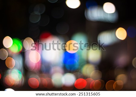Abstract Background of Defocused Lights of Vehicles And Billboards of Stores from A Busy Street of The Kaohsiung City.