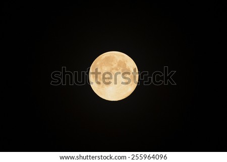 Full moon isolated on black background.