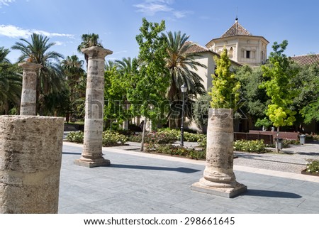 Valencia, Spain - June  25,2015: One of the historic-artistic fondest of Valencia: the old Hospital. This area has become today in Public Library, opened in January 1979.