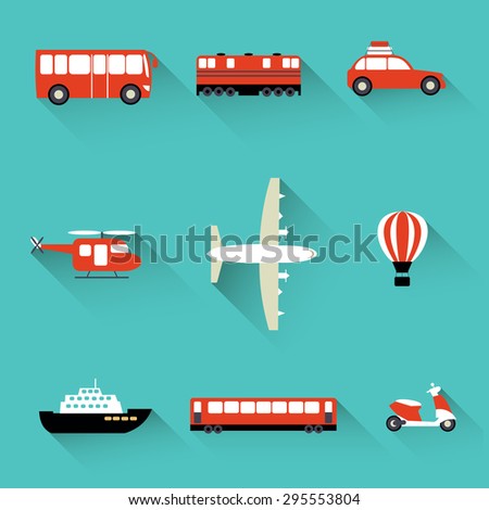 Transportation Travel. air transport, water transport, land transport