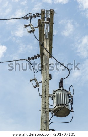 High voltage poles And current transformers and transmission lines