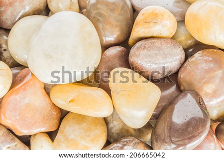 Gravel or river rocks used in home decor.