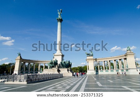 Budapest, Hungary - August 25th 2014: Heroes Square (Hosok tere)