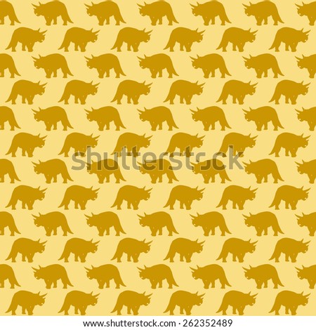 yellow dinosaurs pattern, seamless background