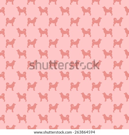 pink silhouette dog pattern, seamless texture background