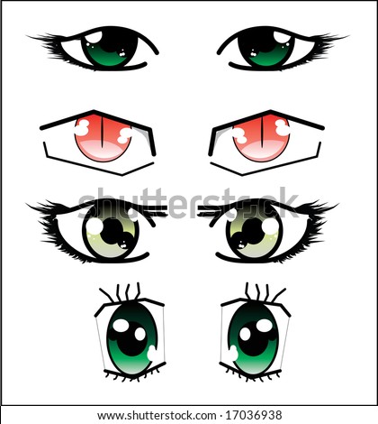 anime eyes female. stock vector : anime eyes