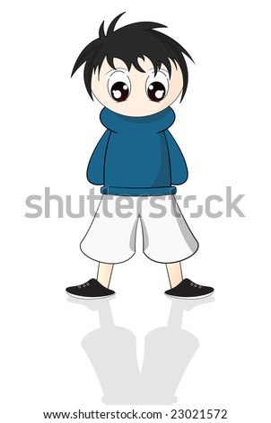 Smart Boy Anime. stock vector : cute anime boy