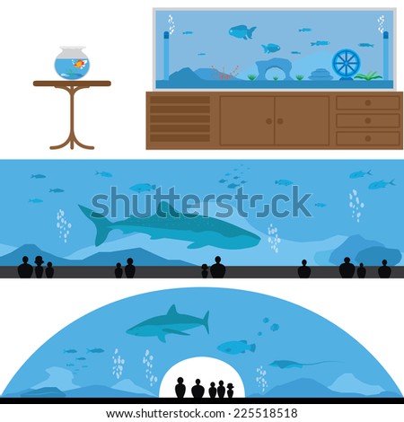 Title: Set of Fish Tank and Aquarium Landscape Description: Set of Fish Tank and Aquarium Landscape Vectors