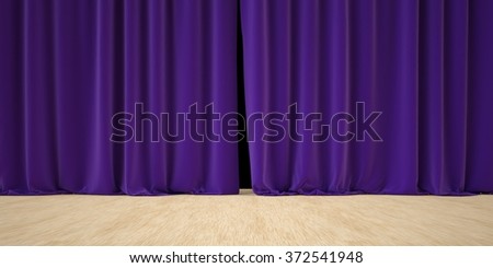 closed curtain wooden floor