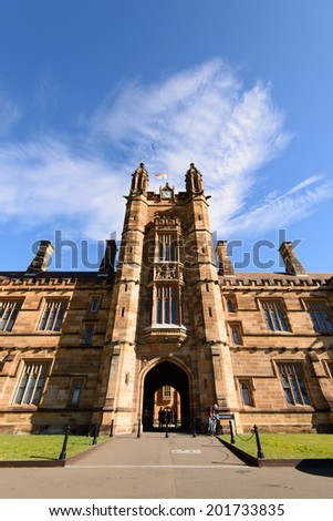 Historic Quadrant Building at Sydney University, Australia.