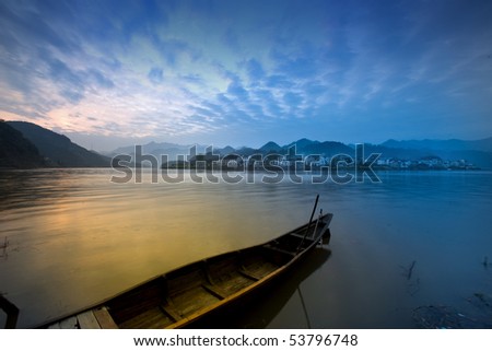 beautiful country scenery in a lake, China