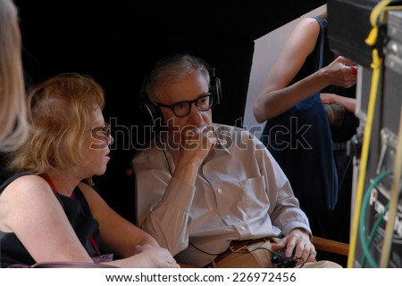 ROME, ITALY - JULY 7, 2011: US Director Woody Allen during the filming of the movie 