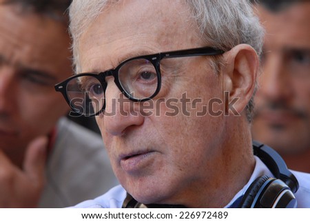 ROME, ITALY - AUGUST 12, 2011: US Director Woody Allen during the filming of the movie \