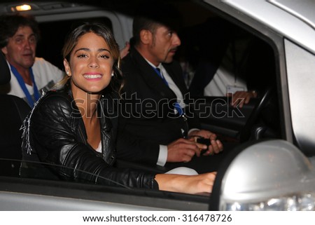 Rome, Italy - 04 October 2014: Martina Stoessel, star of the TV series Violetta, exit of RAI TV studios after attending at the television show \