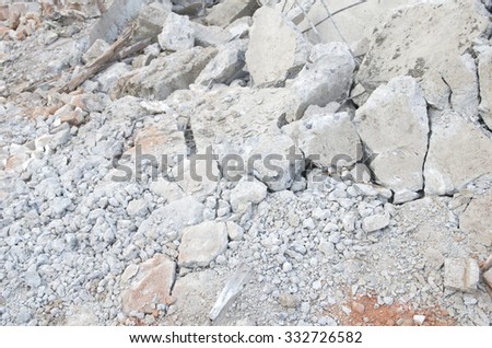 concrete waste of building demolition