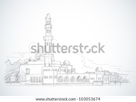Vector Sketched Mosque Vector Sketched Mosque