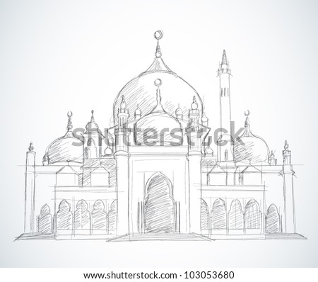 Vector Sketched Mosque Vector Sketched Mosque