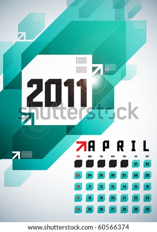 april calendar clip art. stock vector : April