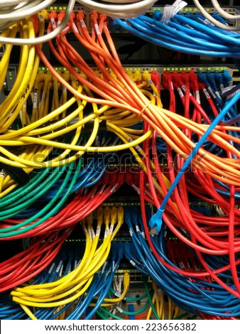 Network Server Rack LAN Cables