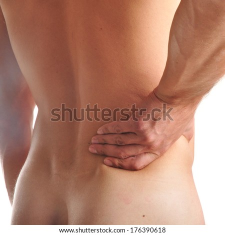 Acute pain in a man back.