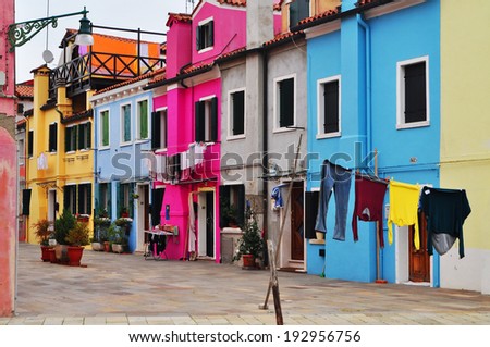 Typical Italian house with washing hanging on a line