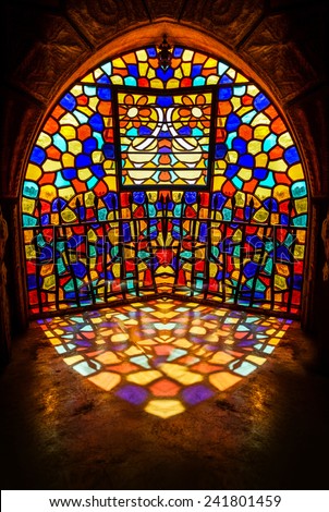 Colored Glass reflection | Moussa Castle, Deir al Qamar | Lebanon