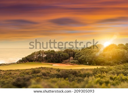 Coastal Golf Course at Sunset