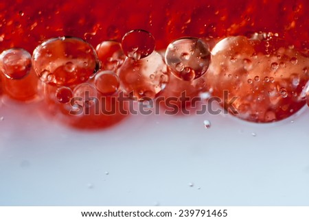Abstraction, Red oil bubbles in water