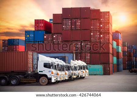 Industrial Container Cargo freight ship for Logistic Import Export concept