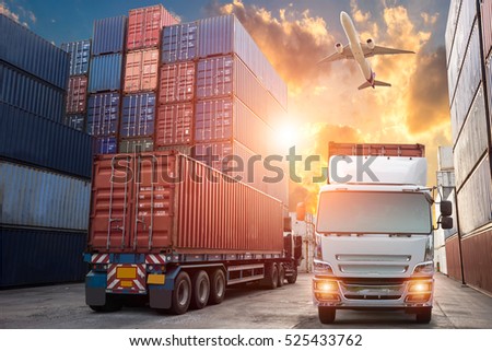 Logistics and transportation of Industrial Container Cargo freight ship for Logistic Import Export concept