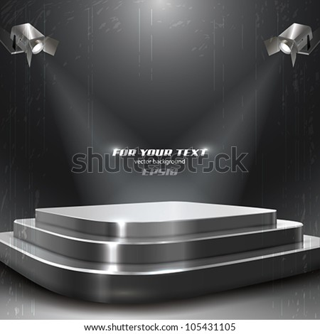 Vector Podium with Two Spotlights Vector Podium with Two Spotlights