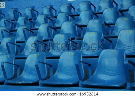Blue stadium seats