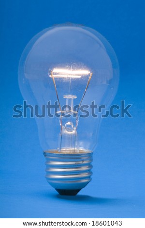 Light bulb in a blue back