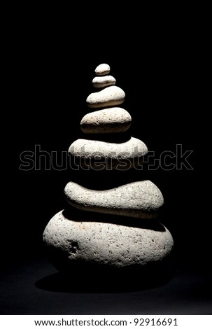 a bunch of rocks balanced