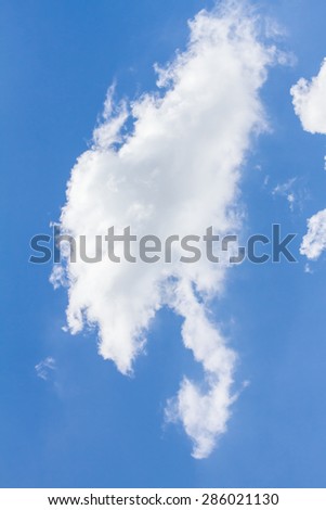 blue sky with cloud closeup and bright sun, cloud with map thailand
