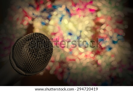 Microphone on stage background, vintage stage background,