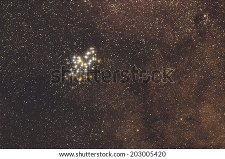 Beautiful Night Sky and Deep sky Object,M6 ,Butterfly Cluster of stars in the constellation of Scorpius