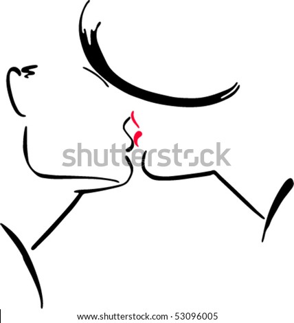 Stick People Kissing