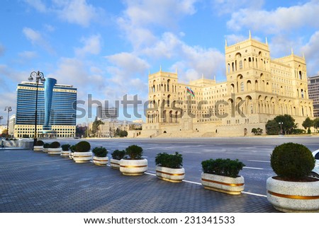 Freedom square in Baku, Azerbaijan