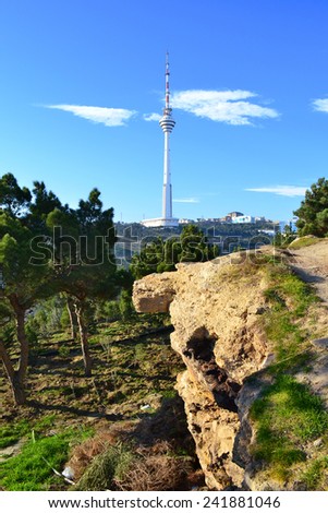 TV tower  view from the Highland park, Baku, Azerbaijan
