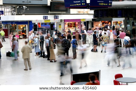 Busy Main Line Station in London