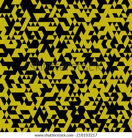 Abstract black and gold colored vector triangular geometric background