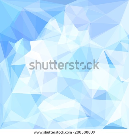 Abstract soft blue colored polygonal triangular geometric background for use in design for card, invitation, poster, banner, placard or billboard cover. Raster copy