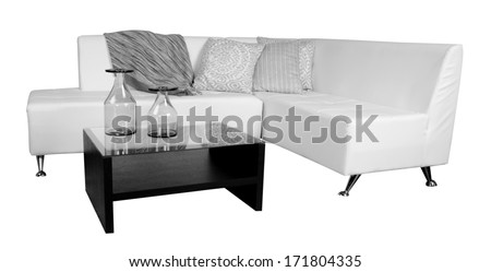 Living room furniture. Couch against white background.