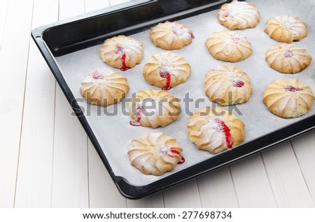 cookies on a baking sheet with baking paper