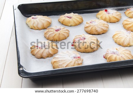 cookies on a baking sheet with baking paper
