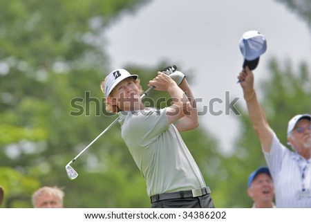 OAKVILLE, ONTARIO - JULY 22: Tennessee's Brandt Snedeker, who won the U.S. Amateur Public Links in 2003, keeps his eye on the ball at the 100th Canadian Open at Glen Abbey Golf Course on July 22, 2009 in Oakville, Ontario.