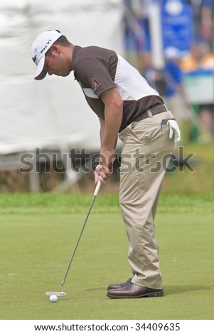 OAKVILLE, ONTARIO - JULY 22:  Golfer Chez Reavie during a pro-am event at the Canadian Open golf on July 22, 2009 in Oakville, Ontario.